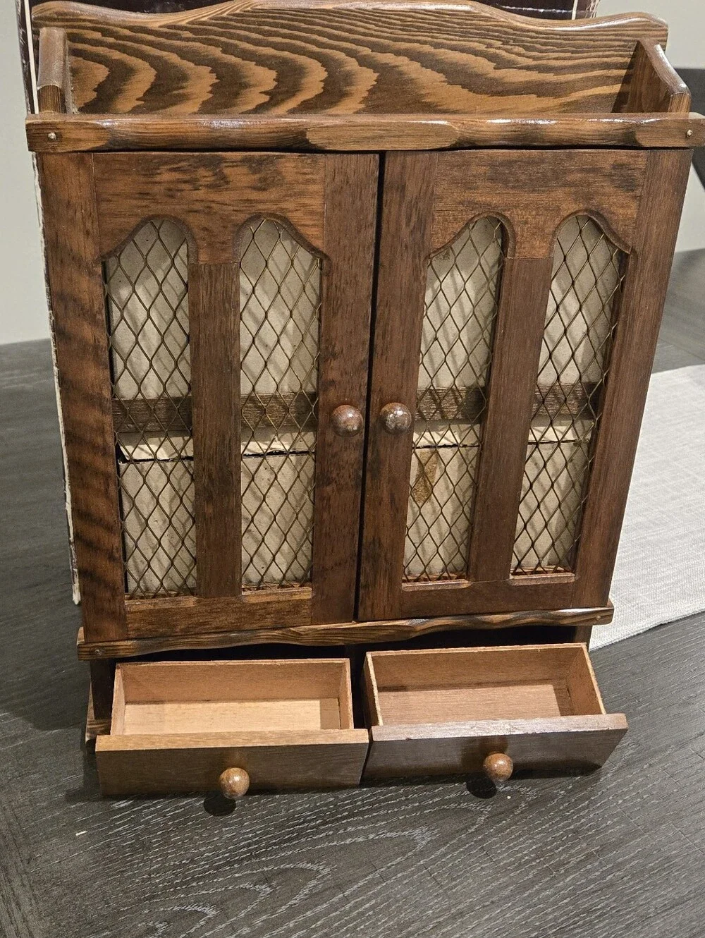 Catalina Dark Brown Wooden Decorative Spice Cabinet